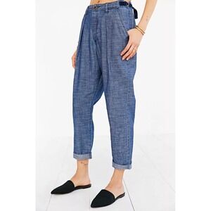 BDG Urban Outfitters Karen Mid-Rise Baggy Trouser Jean Blue Pleated Tapered 29